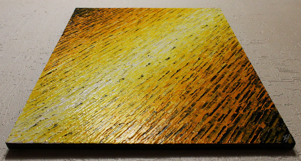 Miniatura: Peinture abstraite Texture couteau blanc jaune