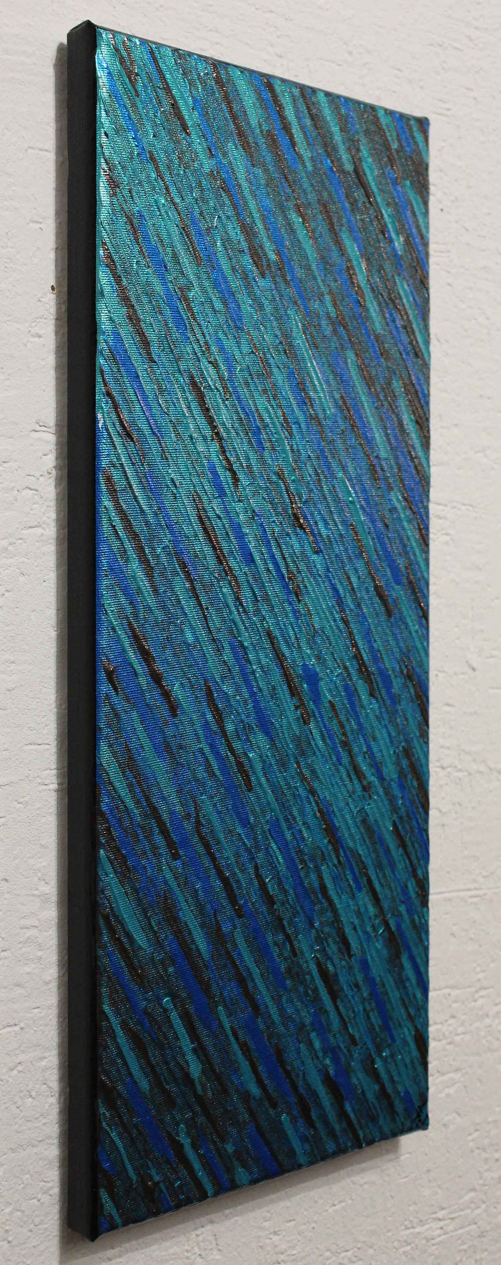 Miniatura: Tableau moderne Texture couteau bleue grise iridescente