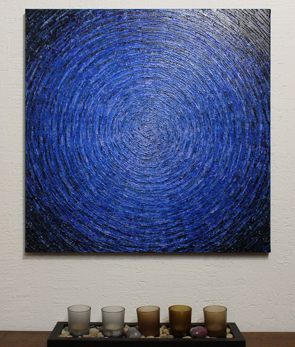 Miniatura: Peinture originale Éclat violet pâle bleu