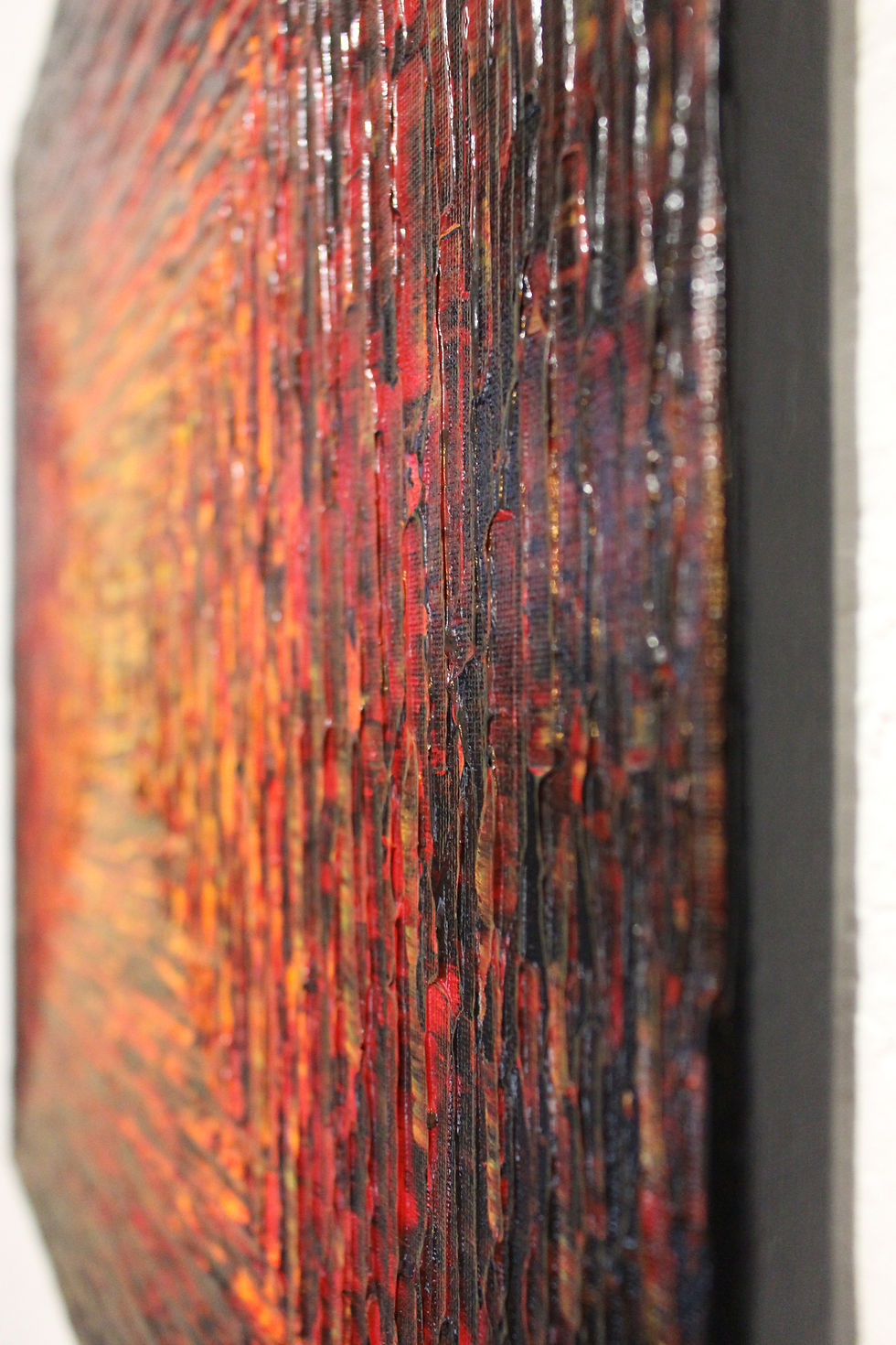 Miniatura: Pittura a spatola: Sfumatura quadrata dai toni caldi