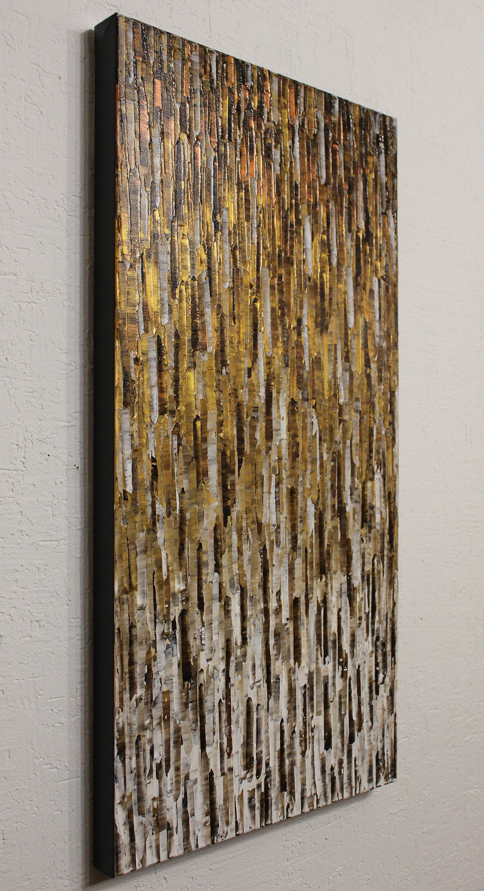 Miniatura: Peinture or blanche abstraite vue de gauche