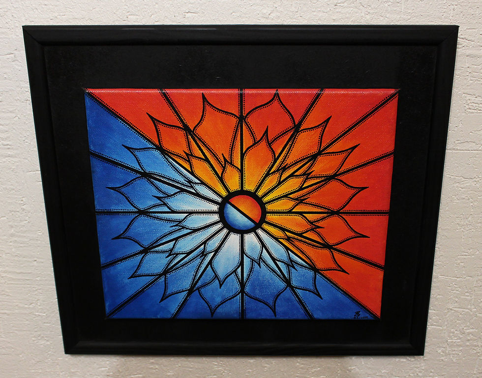 Miniatura: Peinture fleur abstraite : Jour et nuit