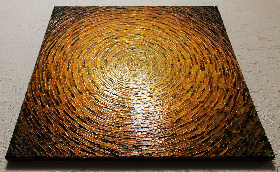 Miniatura: Lienzo con cuchillo Destello de color amarillo