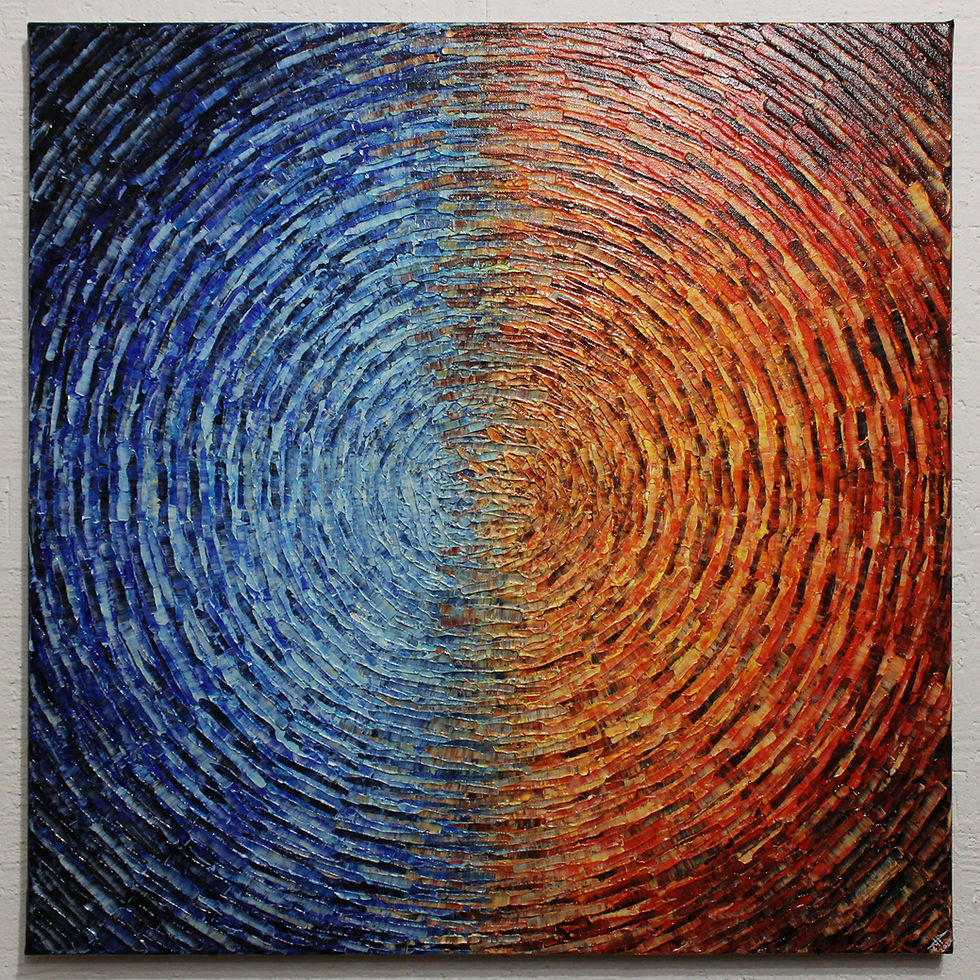 Miniatura: Pittura di design Riflessi misti blu e rossi