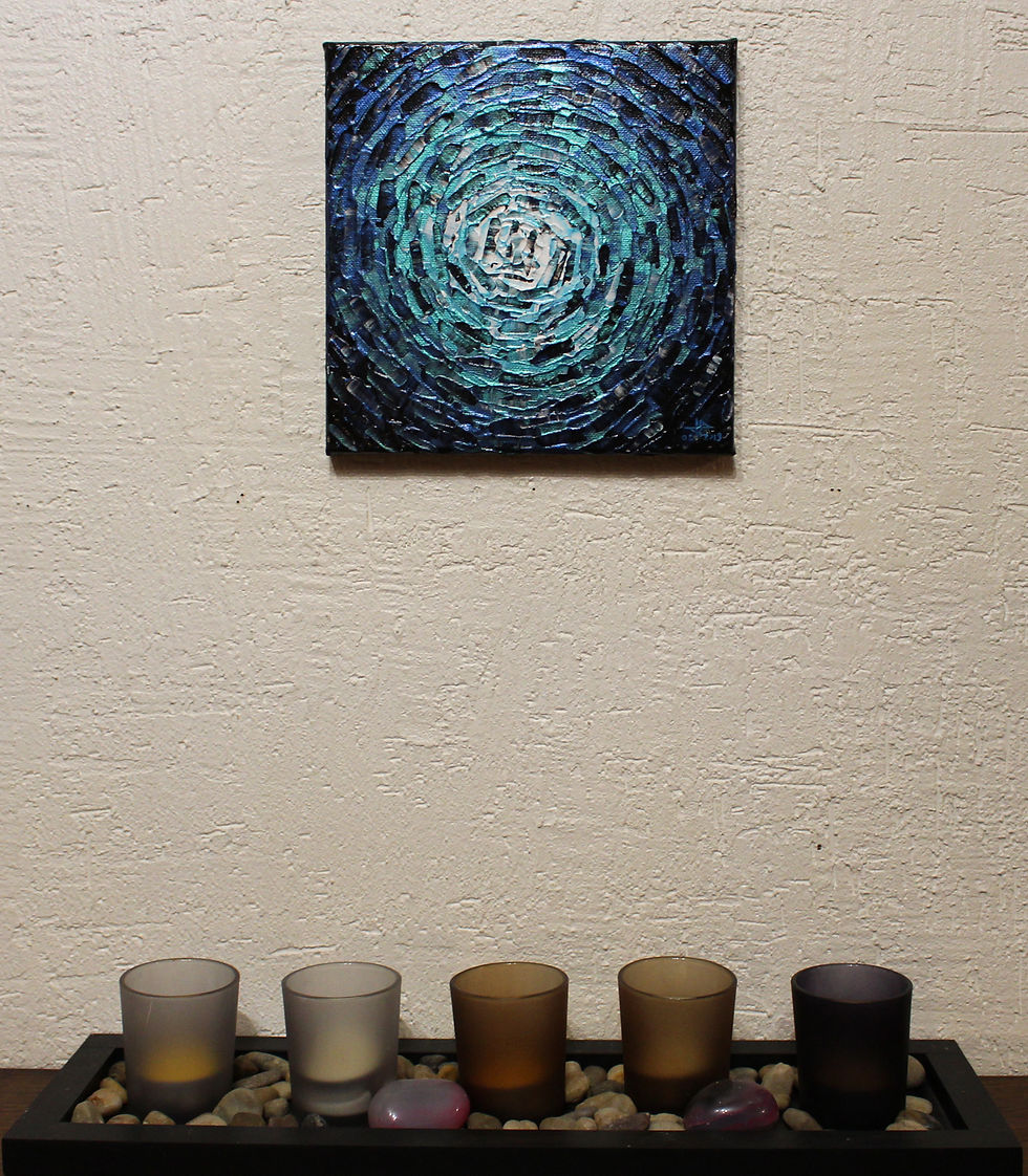 Miniatura: Dipinto moderno Un piccolo tocco di bagliore iridescente blu-grigio.