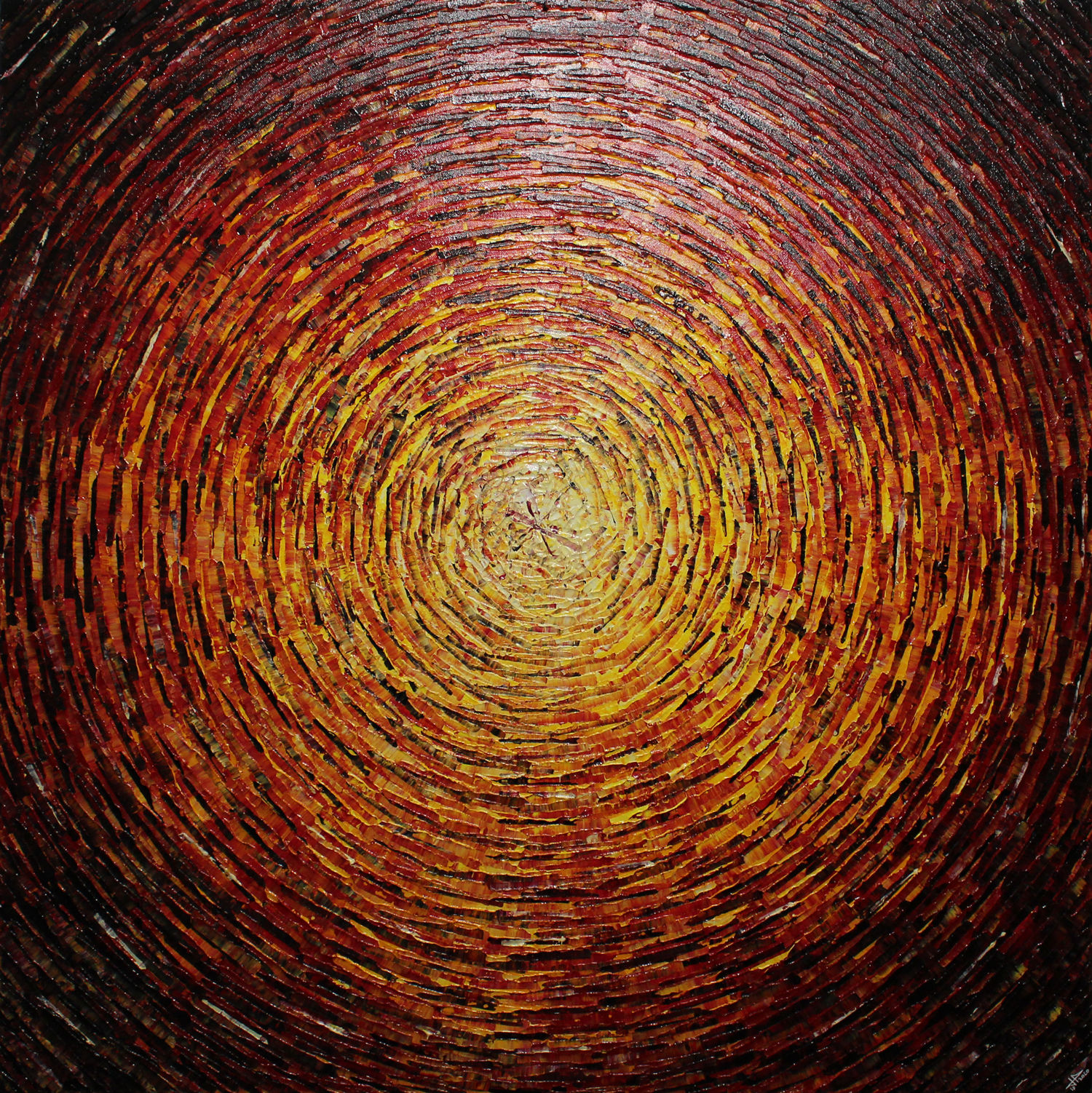 Pintura con cuchillo Gran brillo colores amarillo naranja rojo