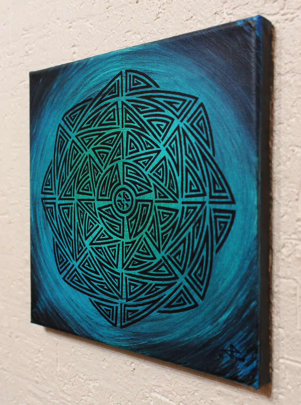 Miniatura: Quadro di design su tela: Blu smeraldo tribale