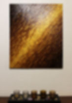 Miniature : Peinture abstraite Texture couteau or marron
