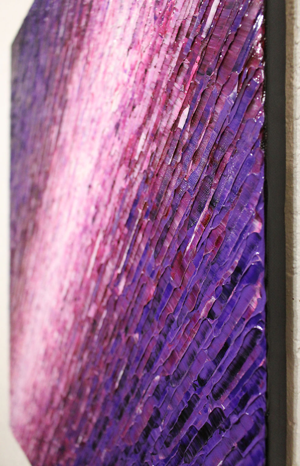 Miniatura: Pittura astratta Texture coltello bianco e viola