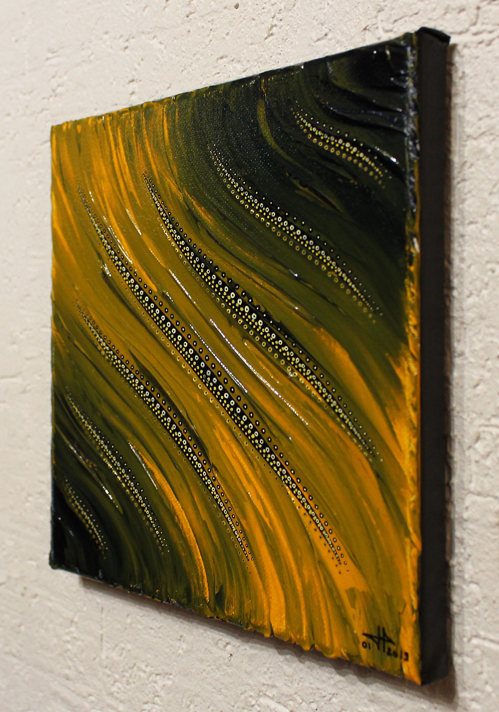 Miniatura: Tableau contemporain Fluide jaune