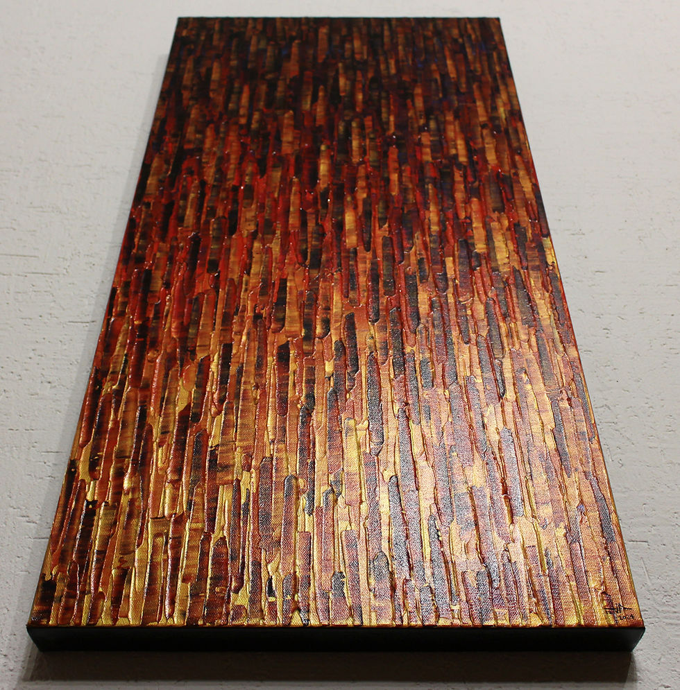 Miniatura: Peinture abstraite chaleureuse vue en contre plongée.