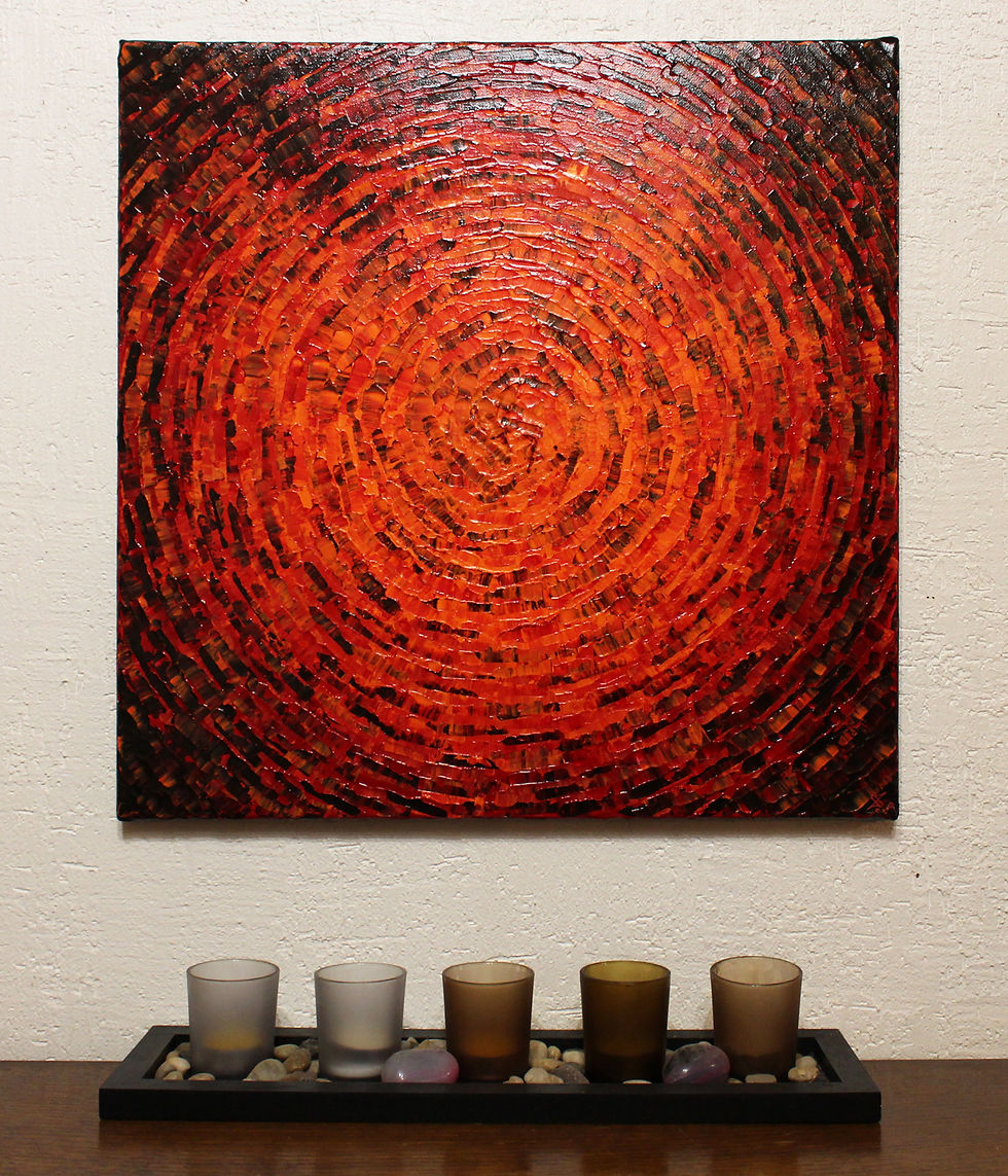 Miniatura: Toile au couteau Éclat de couleur rouge