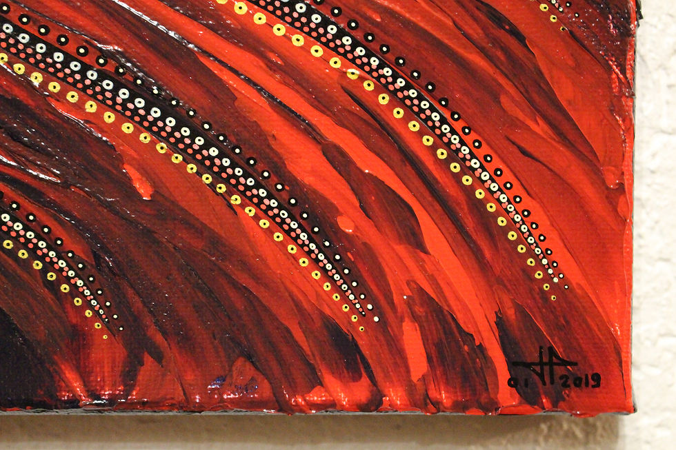 Miniatura: Tableau contemporain Fluide rouge