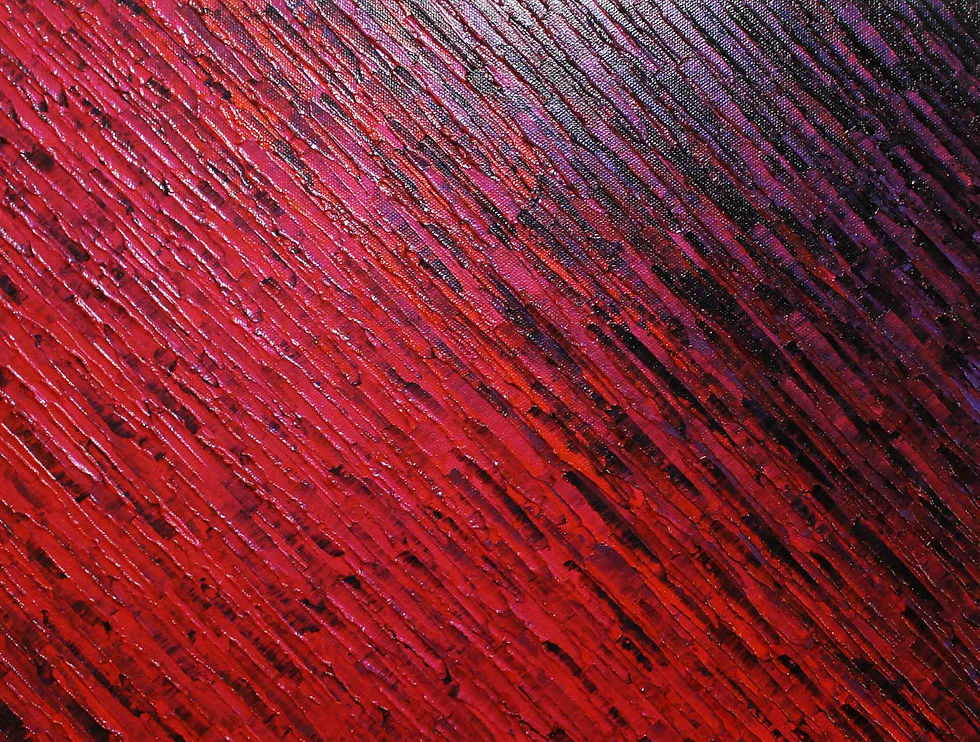 Miniatura: Peinture moderne Texture couteau rouge iridescente violette