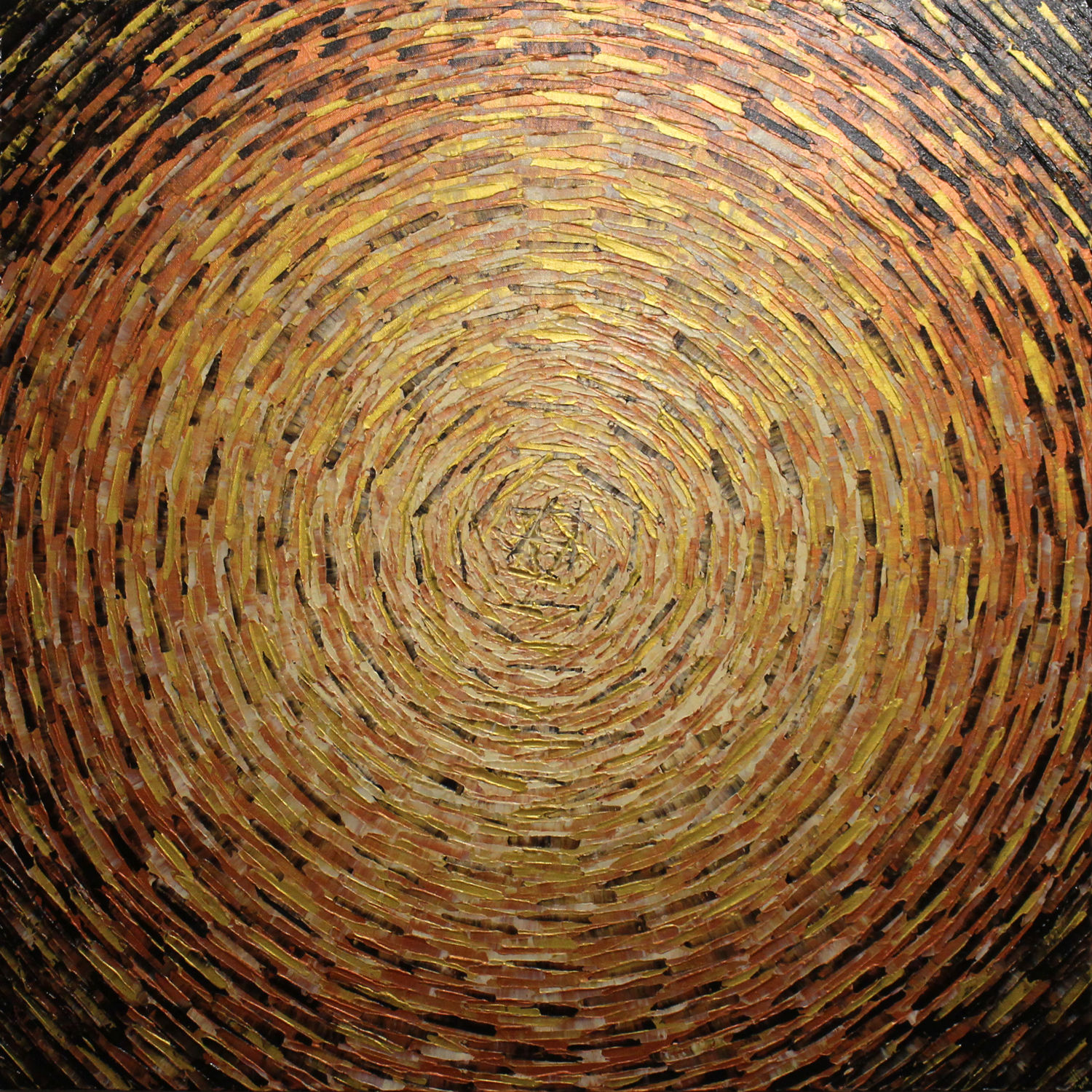 Peinture abstraite dorée.