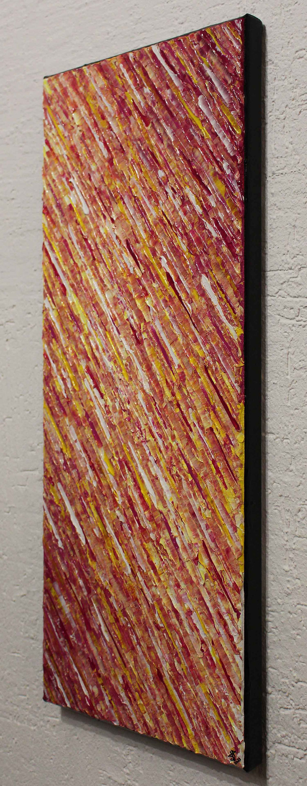 Miniatura: Tableau moderne Texture couteau blanc jaune rose