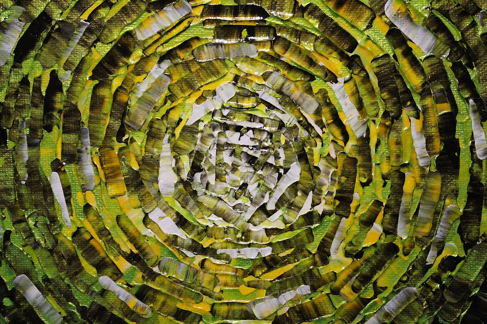 Miniatura: Peinture moderne Petit éclat de lueur jaune verte iridescente