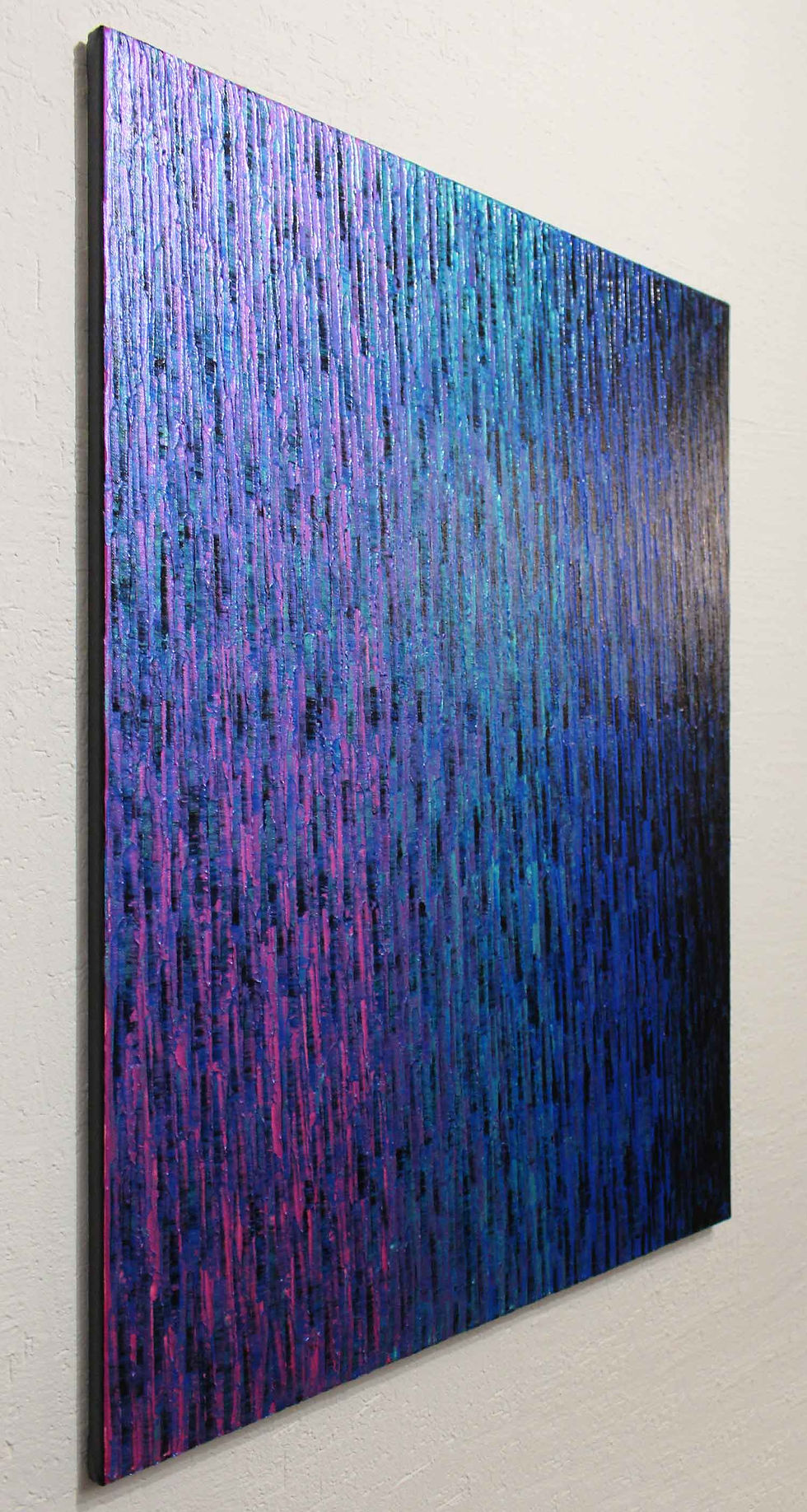 Miniatura: Peinture abstraite Grand Fondu Rose Bleu Iridescent