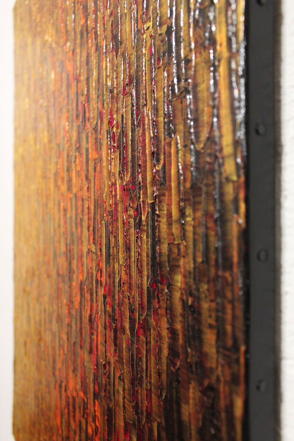 Miniatura: Peinture abstraite Fondu or orange magenta