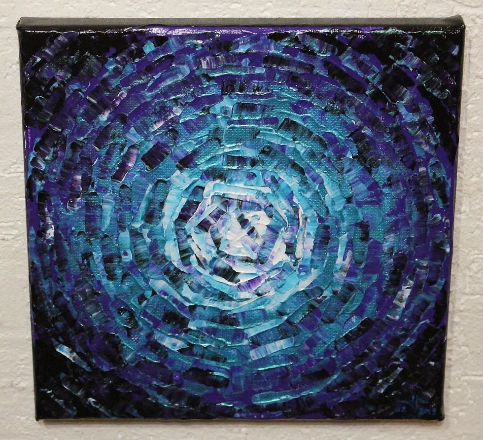 Miniatura: Dipinto moderno Una piccola esplosione di bagliore blu-violetto iridescente