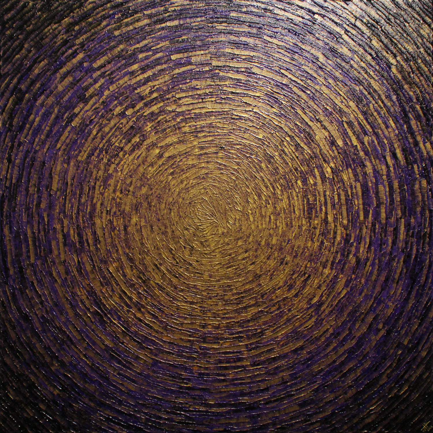 Obra sobre lienzo Brillo de oro morado