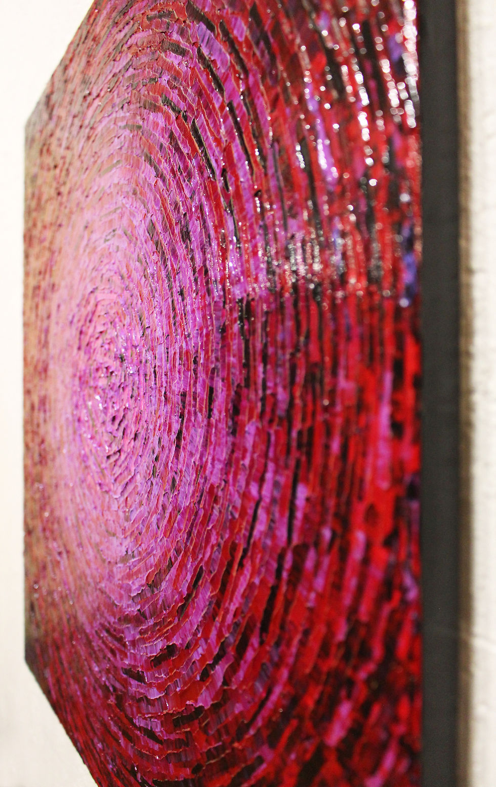 Miniatura: Lienzo con cuchillo Explosión de color rosa magenta