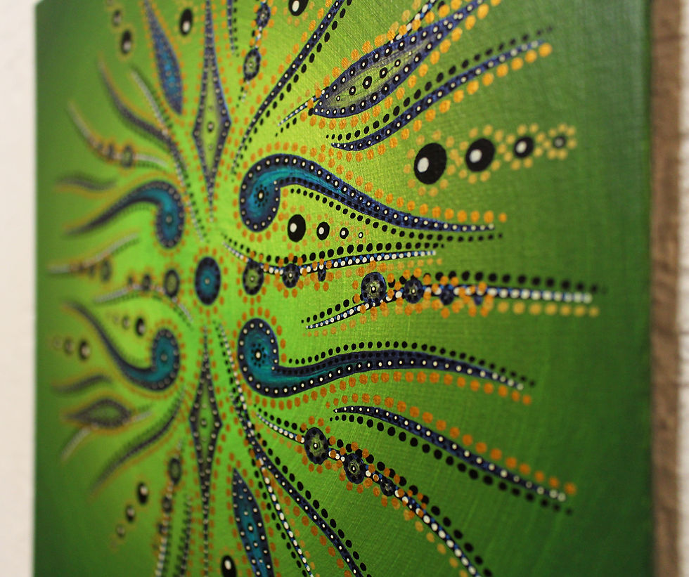 Miniatura: Tableau moderne : Mouvement de formes vertes