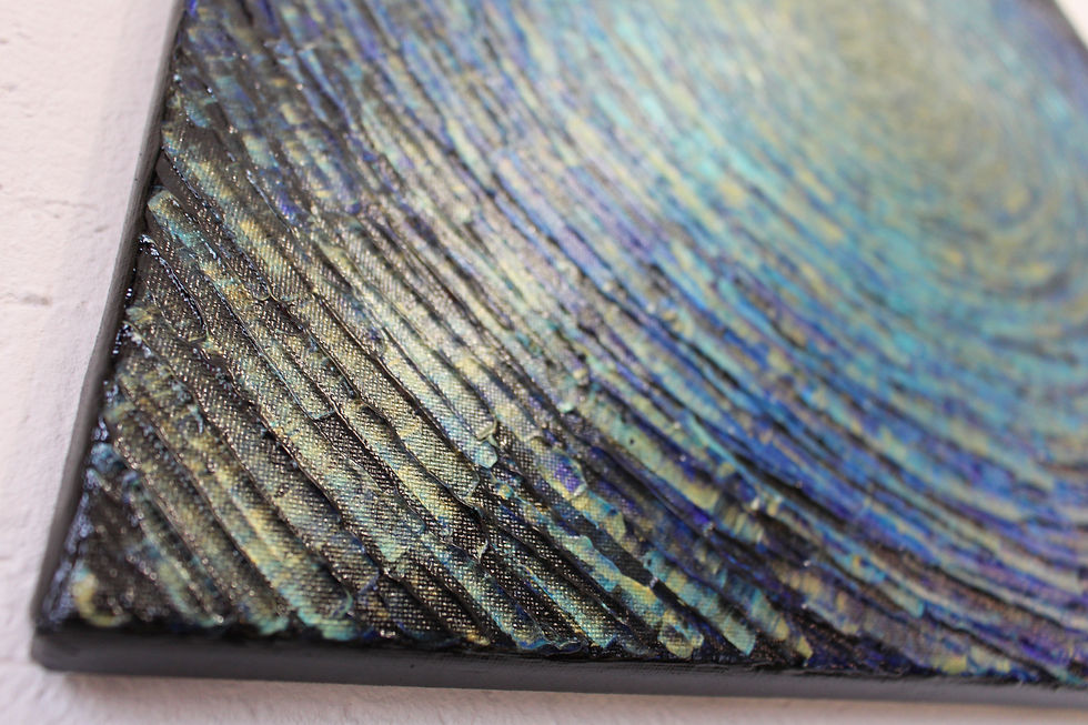 Miniatura: Opera moderna Tocco di colore oro-blu 2