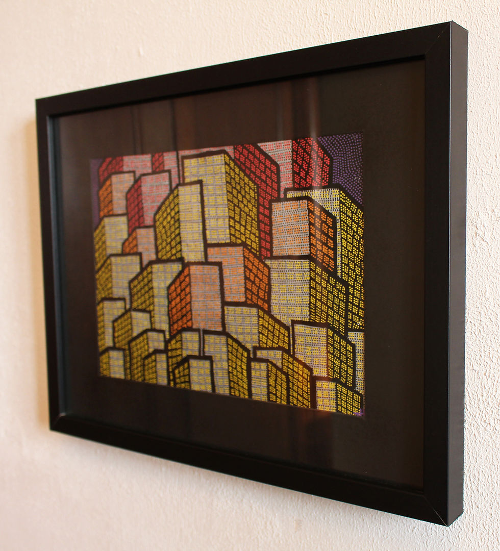 Thumbnail: Painting with acrylic marker: Urban city