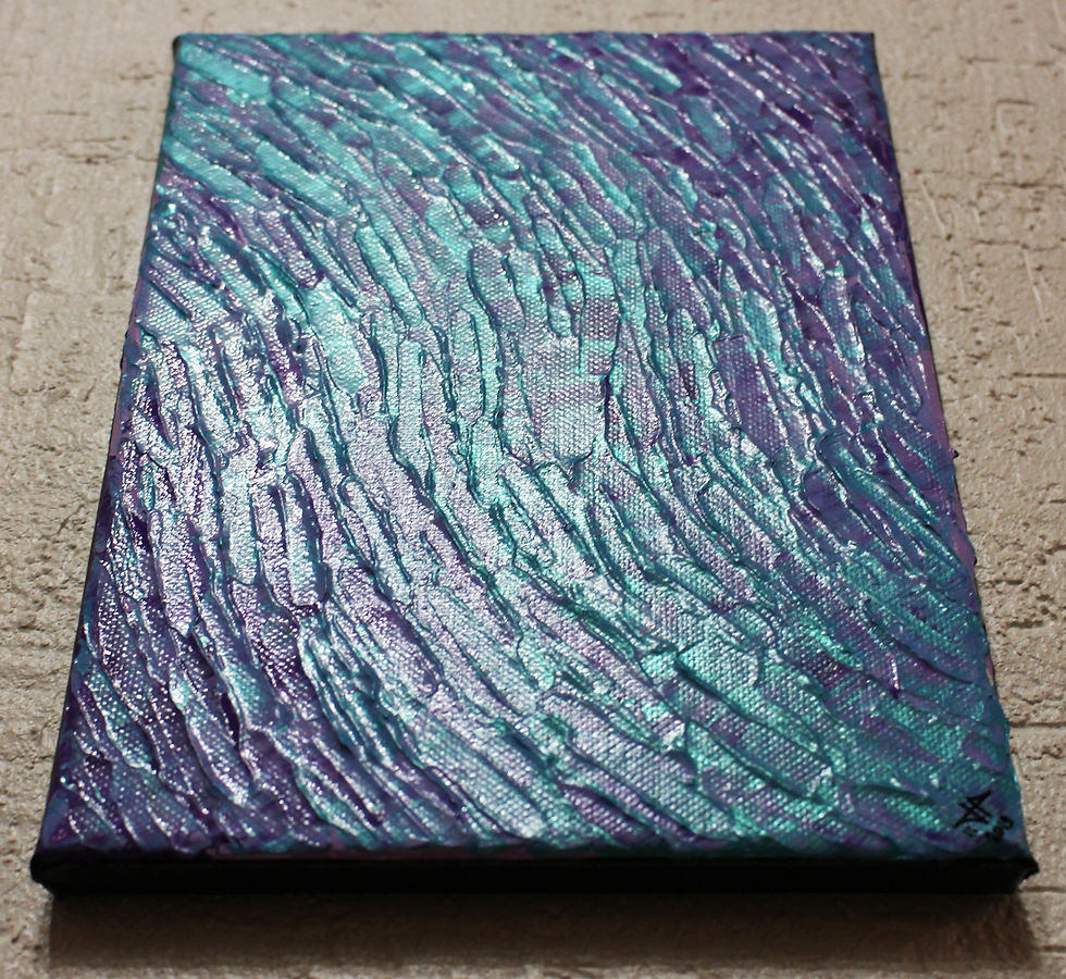 Miniatura: Peinture au couteau Mouvement texture / Bleu Violet
