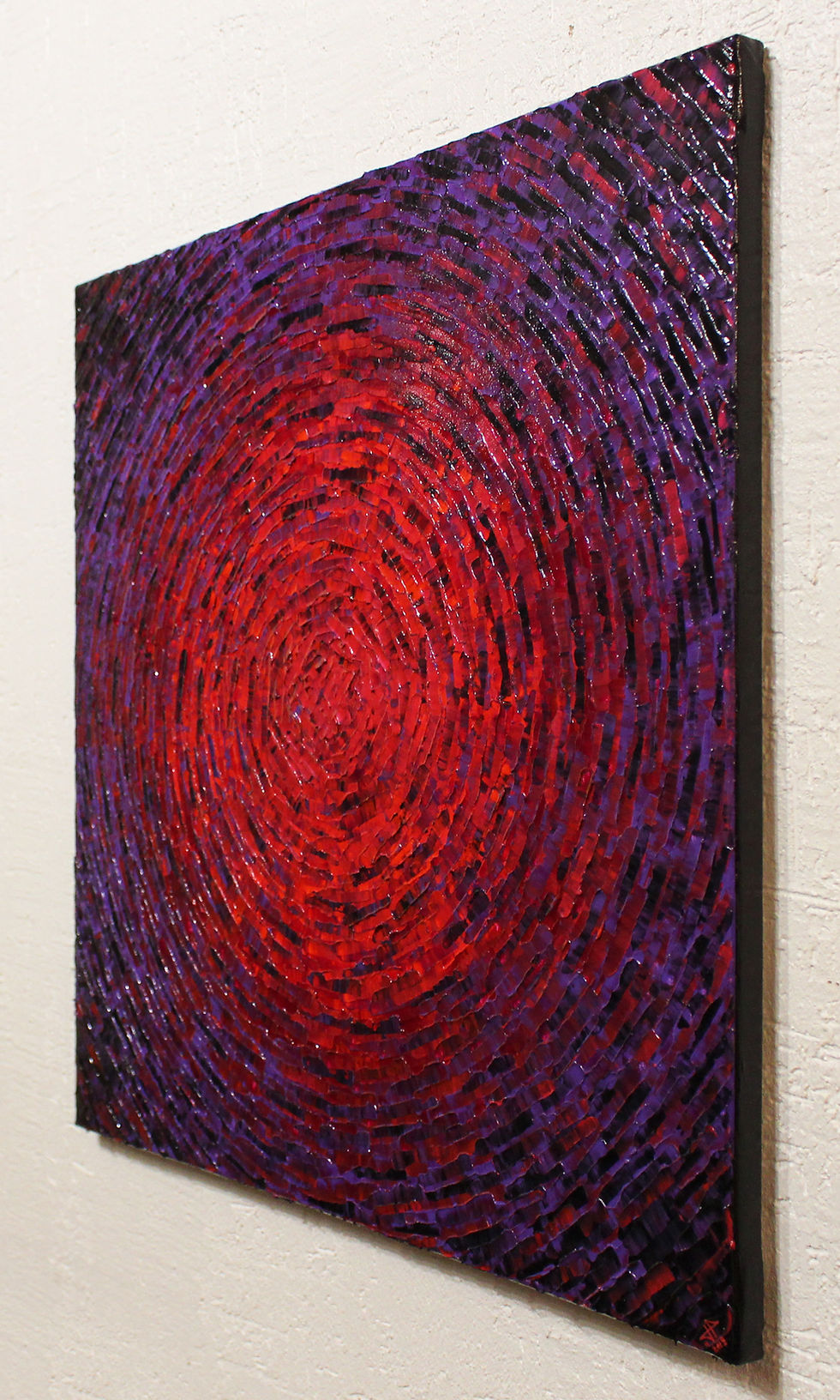 Miniatura: Toile au couteau Éclat de couleur rouge violet
