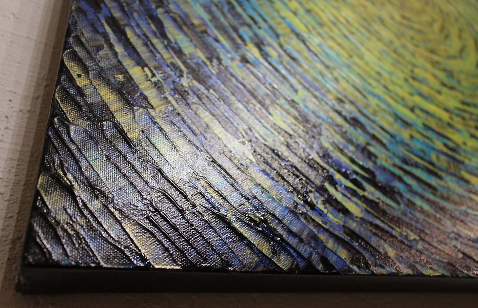 Miniatura: Tableau abstrait d'aurore boréale vue détaillée