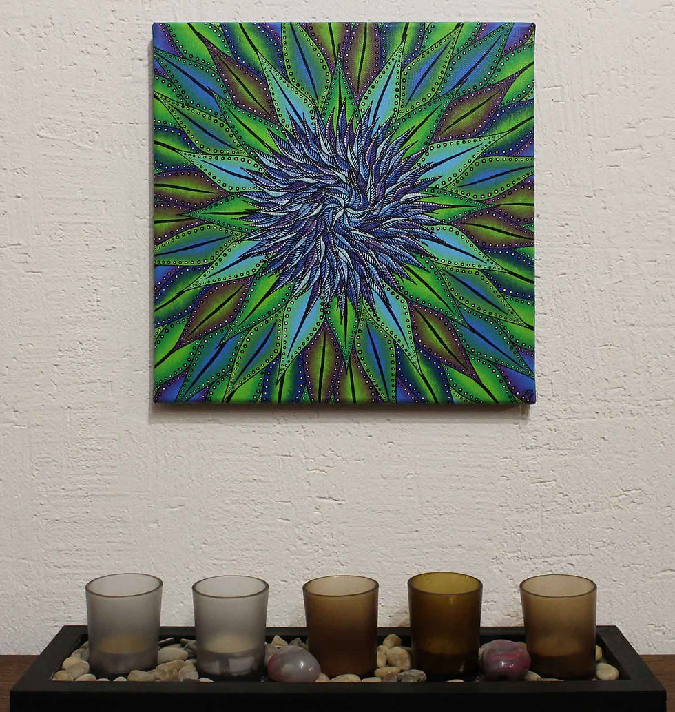 Miniaturbild: Design-Leinwand Blaue Blumenvegetation