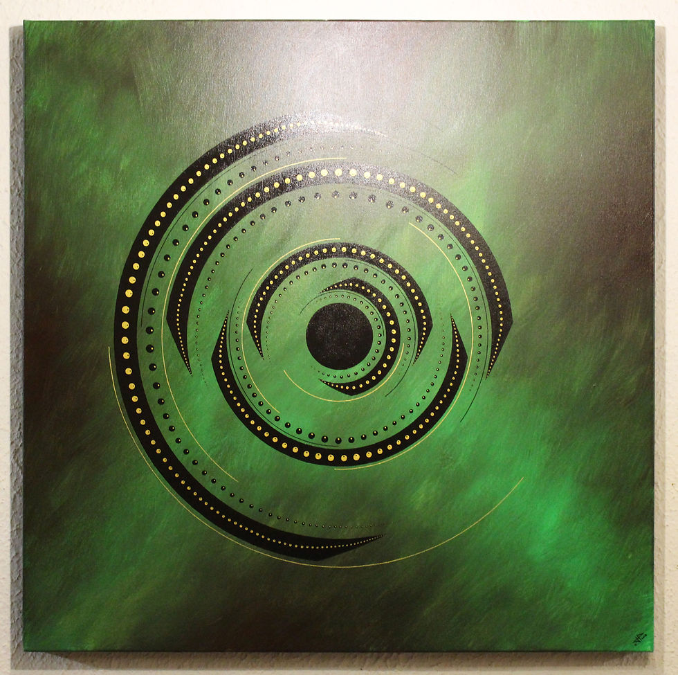 Miniatura: Tableau contemporain Rotation verte