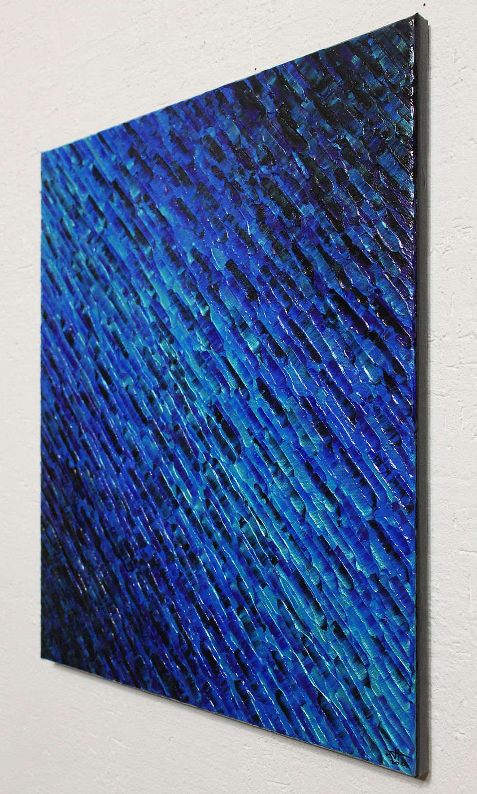 Miniatura: Peinture abstraite bleue vue de droite