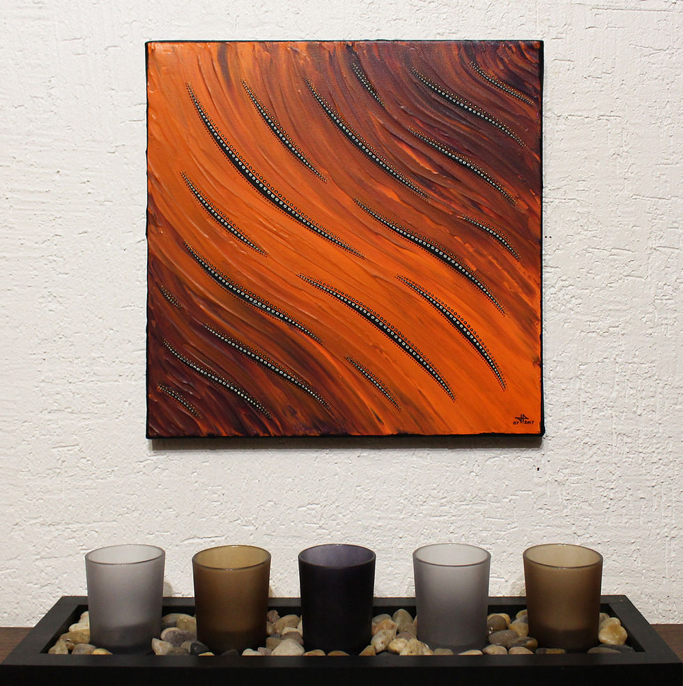 Miniatura: Toile abstraite : Fluidité orange