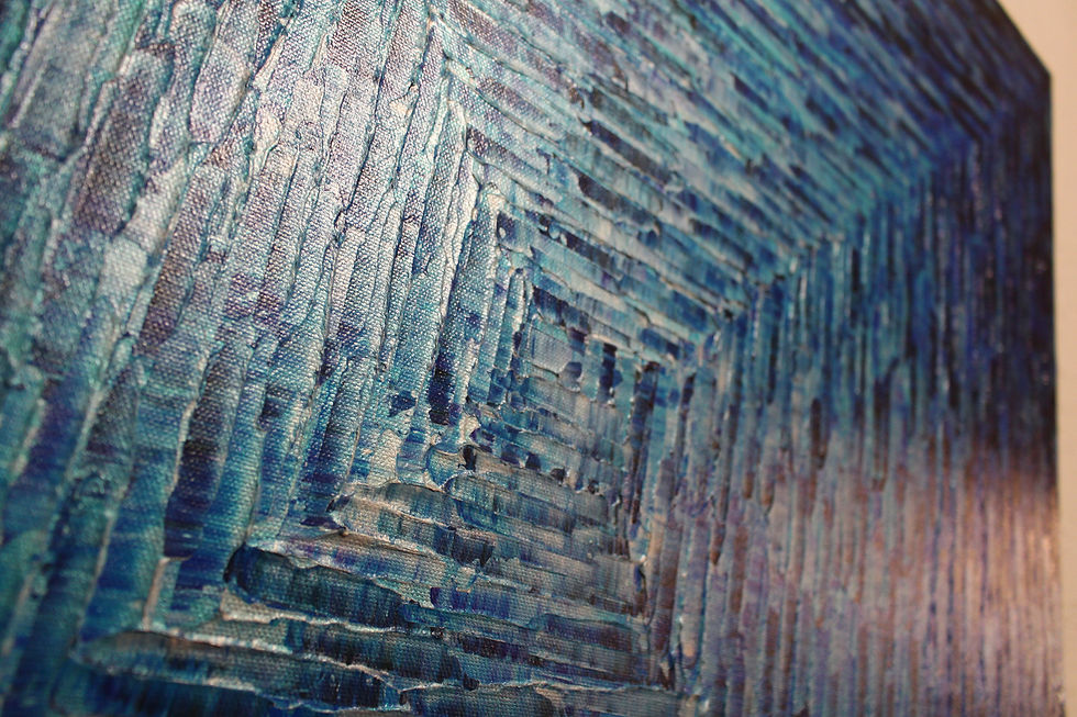 Miniatura: Peinture abstraite et contemporaine bleue vue de la surface