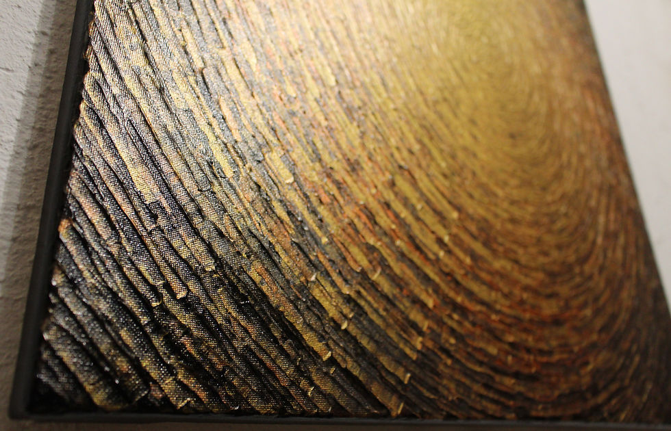 Miniatura: Peinture sur toile Éclat or bronze gris iridescent