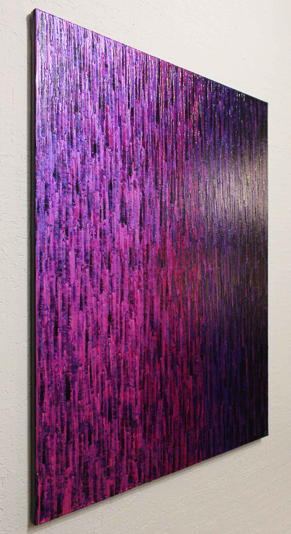 Miniatura: Dipinto astratto Grand Fondu Rosa Viola Iridescente