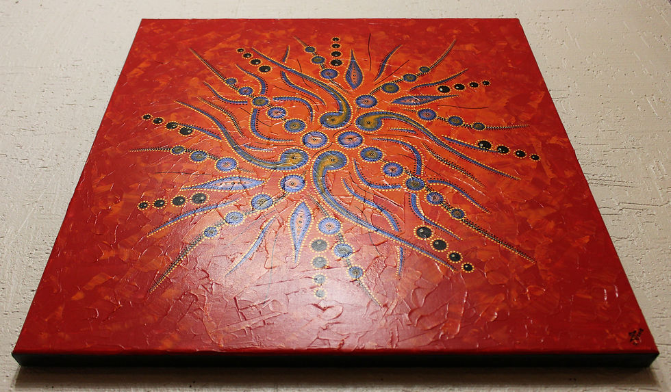 Miniatura: Peinture Mouvement de formes abstraites / Rouge