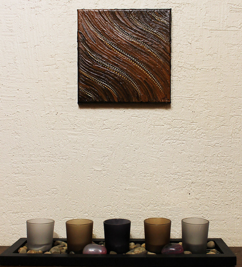 Miniatura: Tableau contemporain Fluide marron