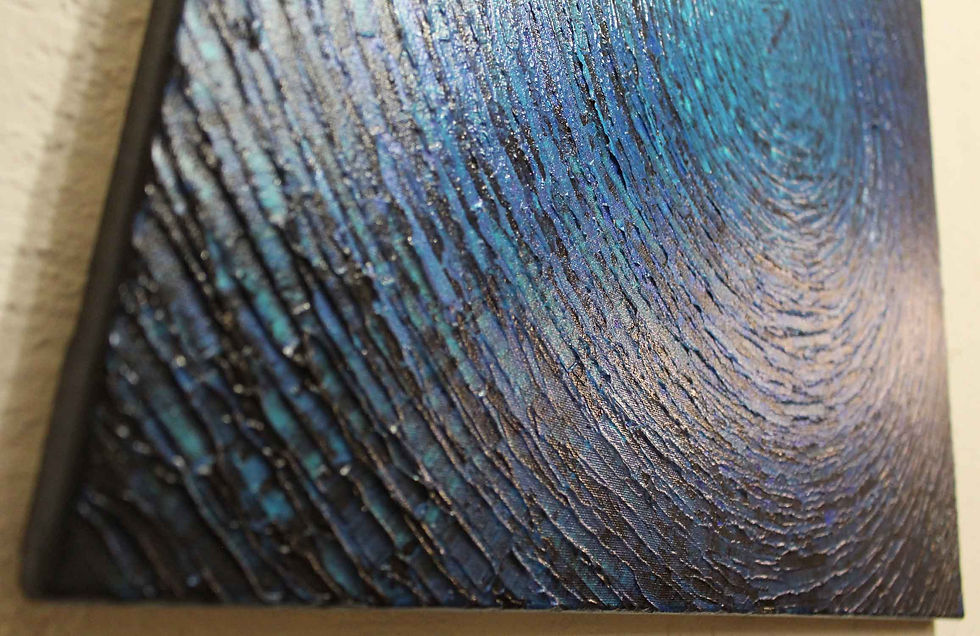 Miniatura: Peinture originale Éclat bleu profond