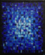 Peinture abstraite bleue contemporaine.