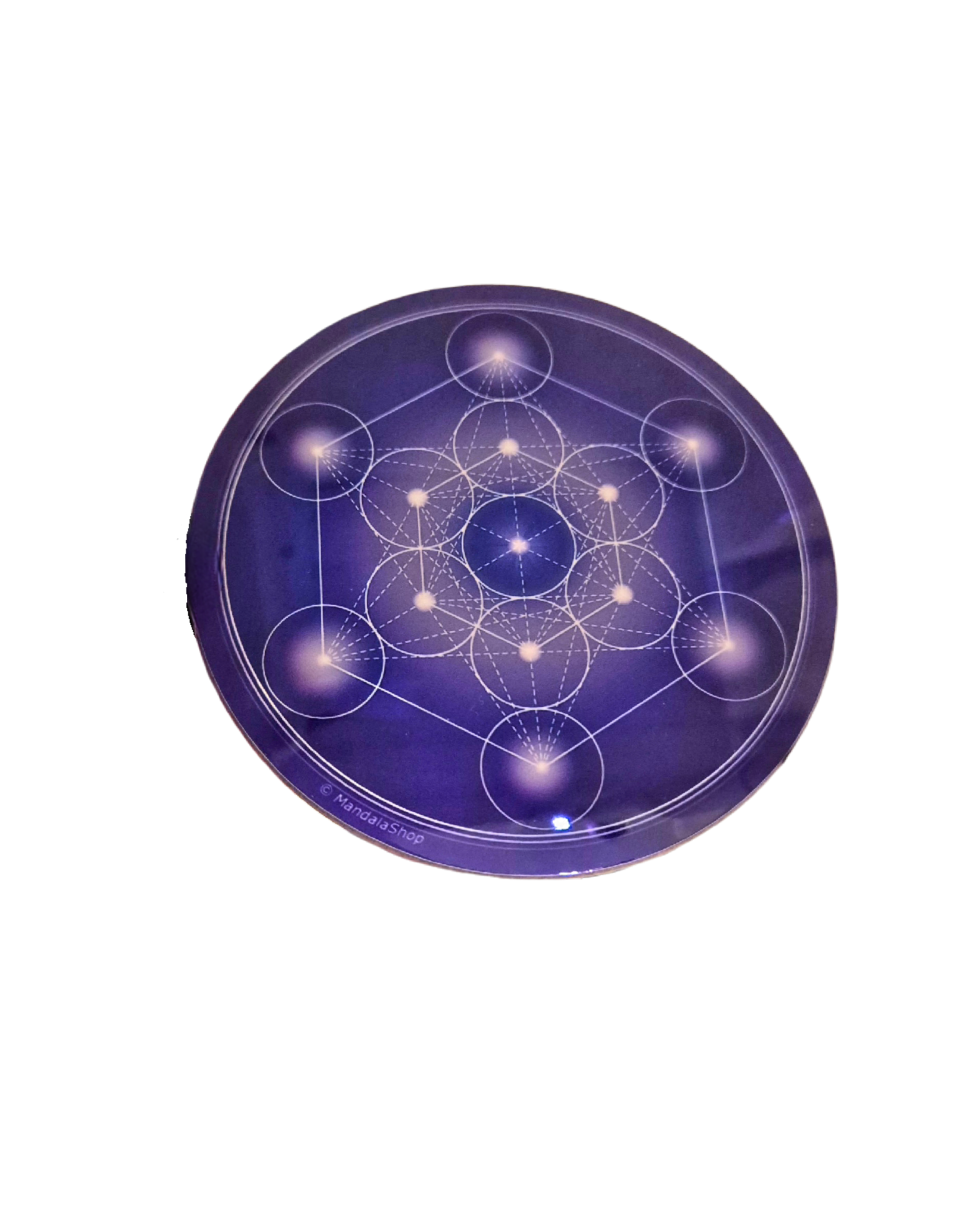 Disque énergétique inspiré du Cube de Métatron, symbole majeur de la géométrie sacrée lié à la protection