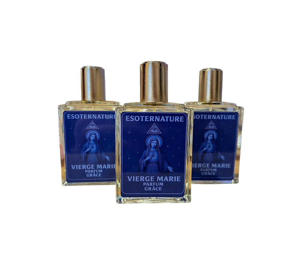 Miniature : Parfum Vierge Marie – Esoternature  Magnétisé, ritualisé et consacré, le parfum Vierge Marie unit la lavande, la bergamotte