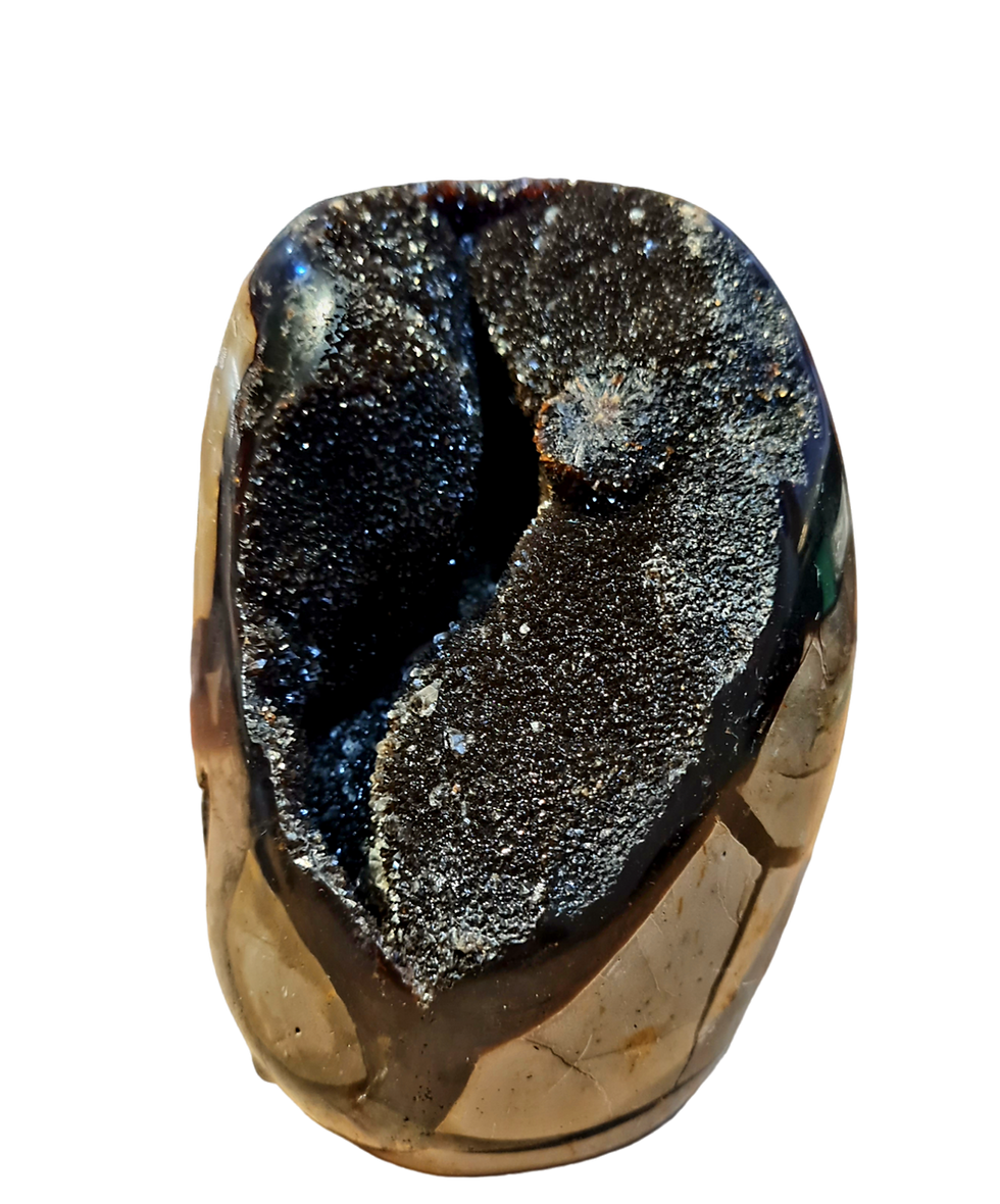 Miniature : Bloc Septaria Cristallisé  est une pierre naturelle qui offre équilibre, calme et vitalité.