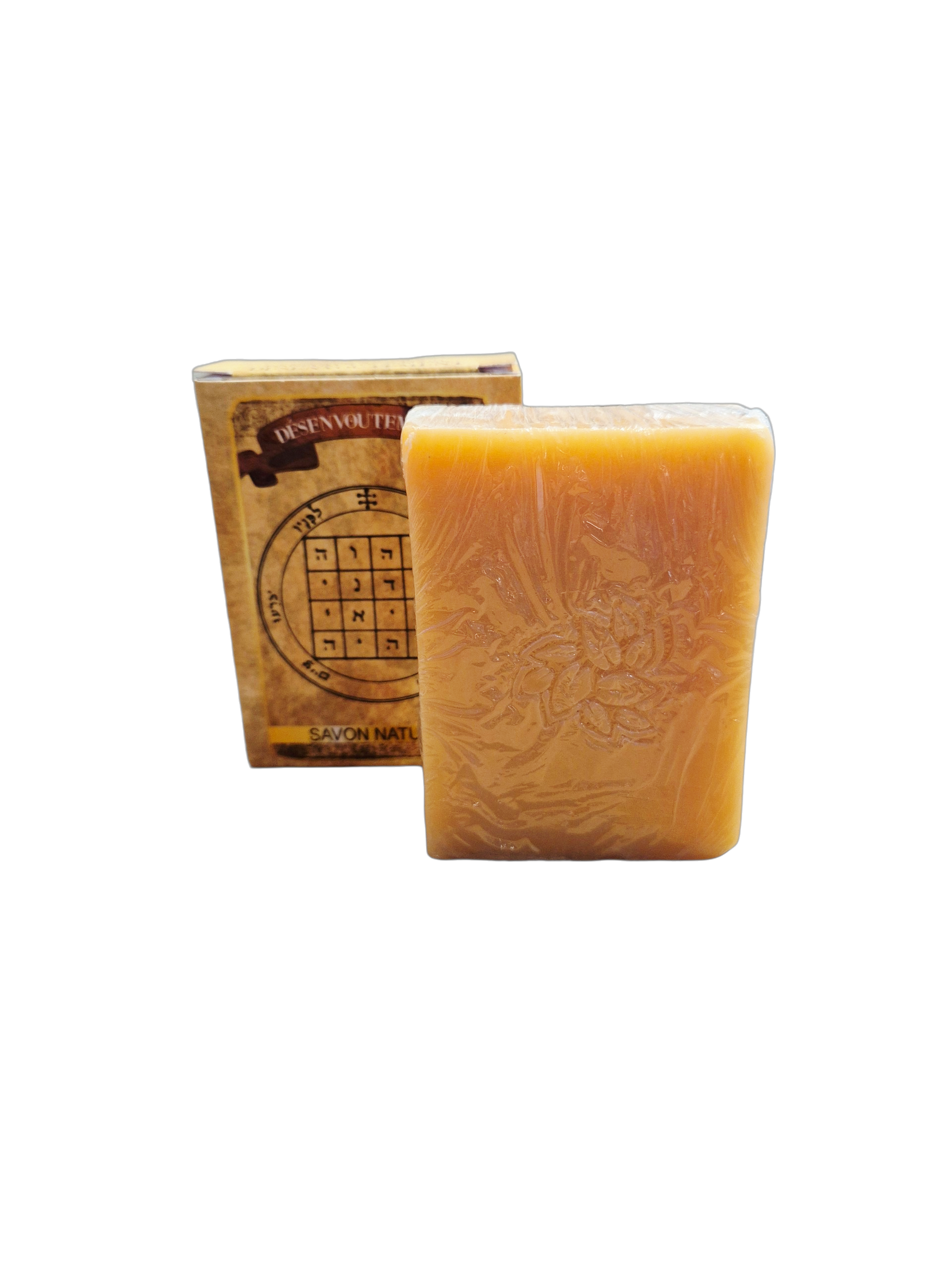 Découvrez le Savon Désenvoûtement au lys et au lotus, avec le Premier Pentacle de Saturne, pour accompagner vos rituels