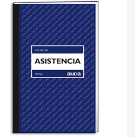 libro de asistencias 100 hojas