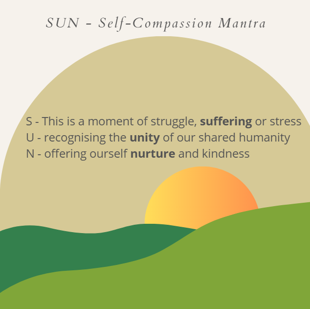 The self-compassion mantra is a kind way to respond to ourselves in moments of stress, struggle or suffering. You can access a guided audio practice by clicking on the picture above.