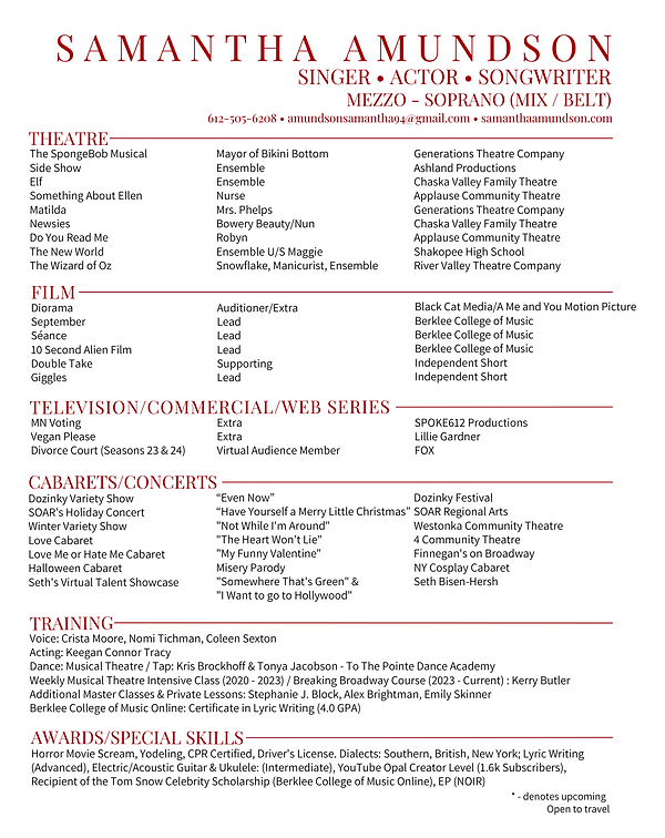 Samantha Amundson Resume 2025